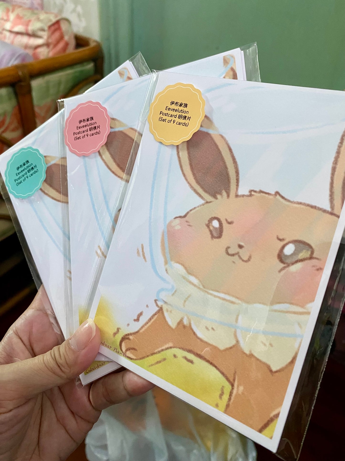 Pokemon Postcard 伊貝家族 明信片套組 伊布 Eeveelution Postcard Set