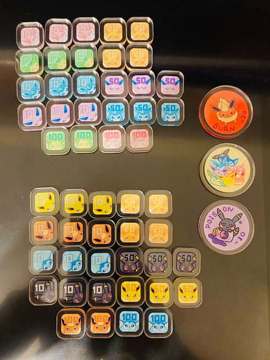 PTCG 傷害指示物 - 伊貝 伊布家族 Eeveelution Damage Counter Set