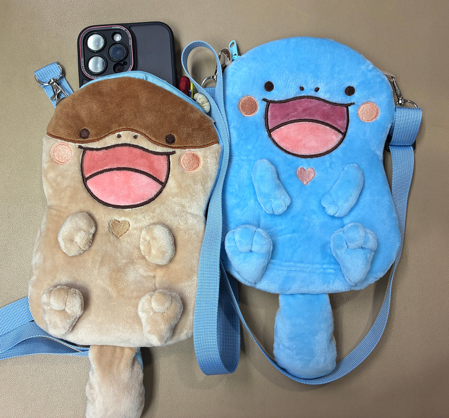 [展場販售限定] Pokemon 沼王x土王 斜孭手機袋連匙扣 Clodsire&Quagsire Crossbody Bag with Keychain