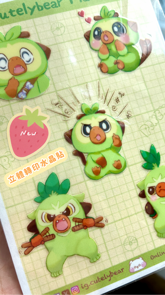 同人 台灣製 貼紙 敲音猴 啪咚猴 水晶轉印貼