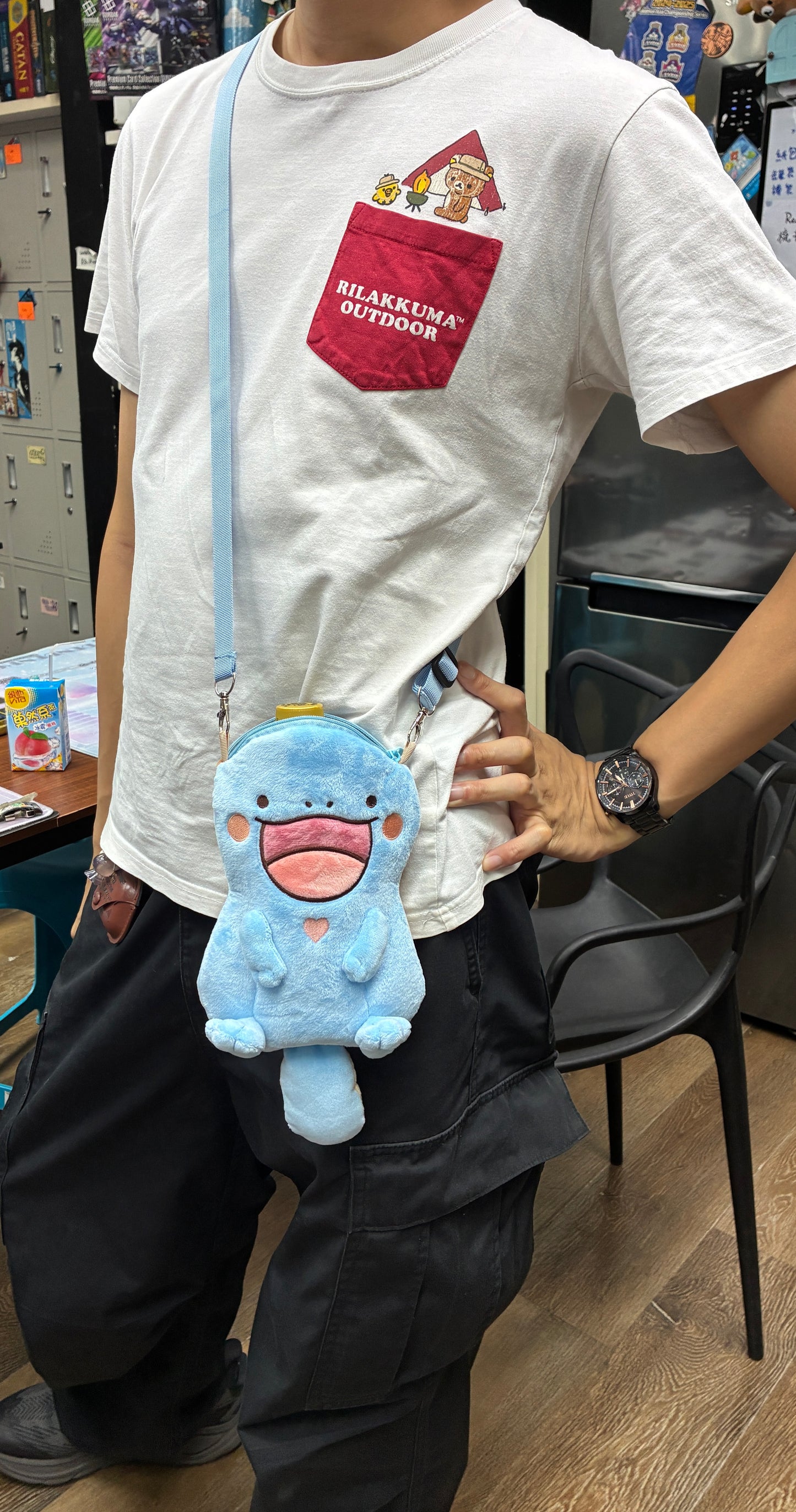 [展場販售限定] Pokemon 沼王x土王 斜孭手機袋連匙扣 Clodsire&Quagsire Crossbody Bag with Keychain