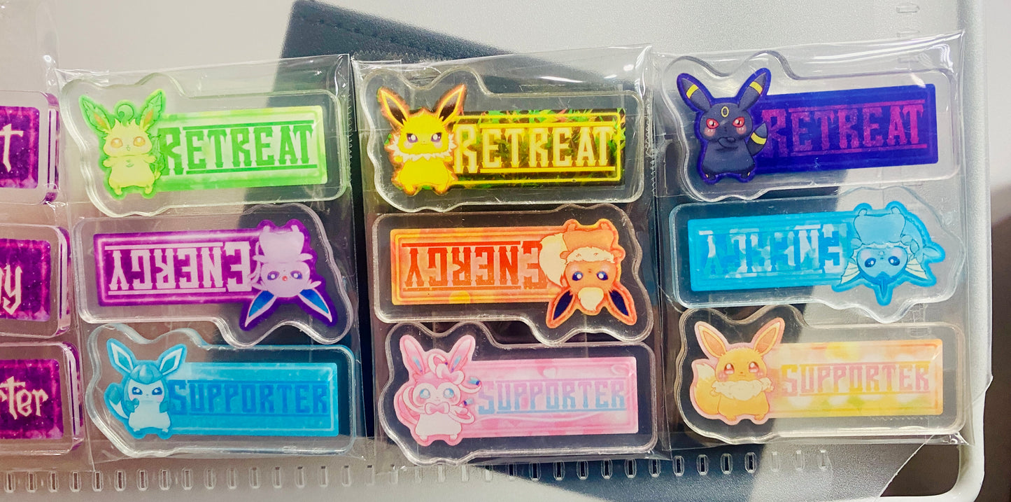 PTCG 伊布 伊貝 行動指示物Set[能量,撤退,支援者] Action Set [Energy, Retreat, Supporter]